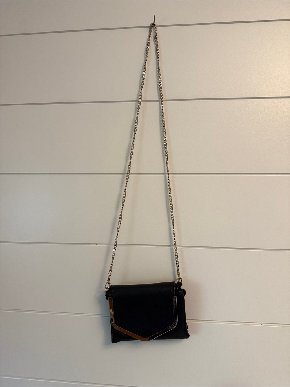 Black Chain-Strap Crossbody Bag